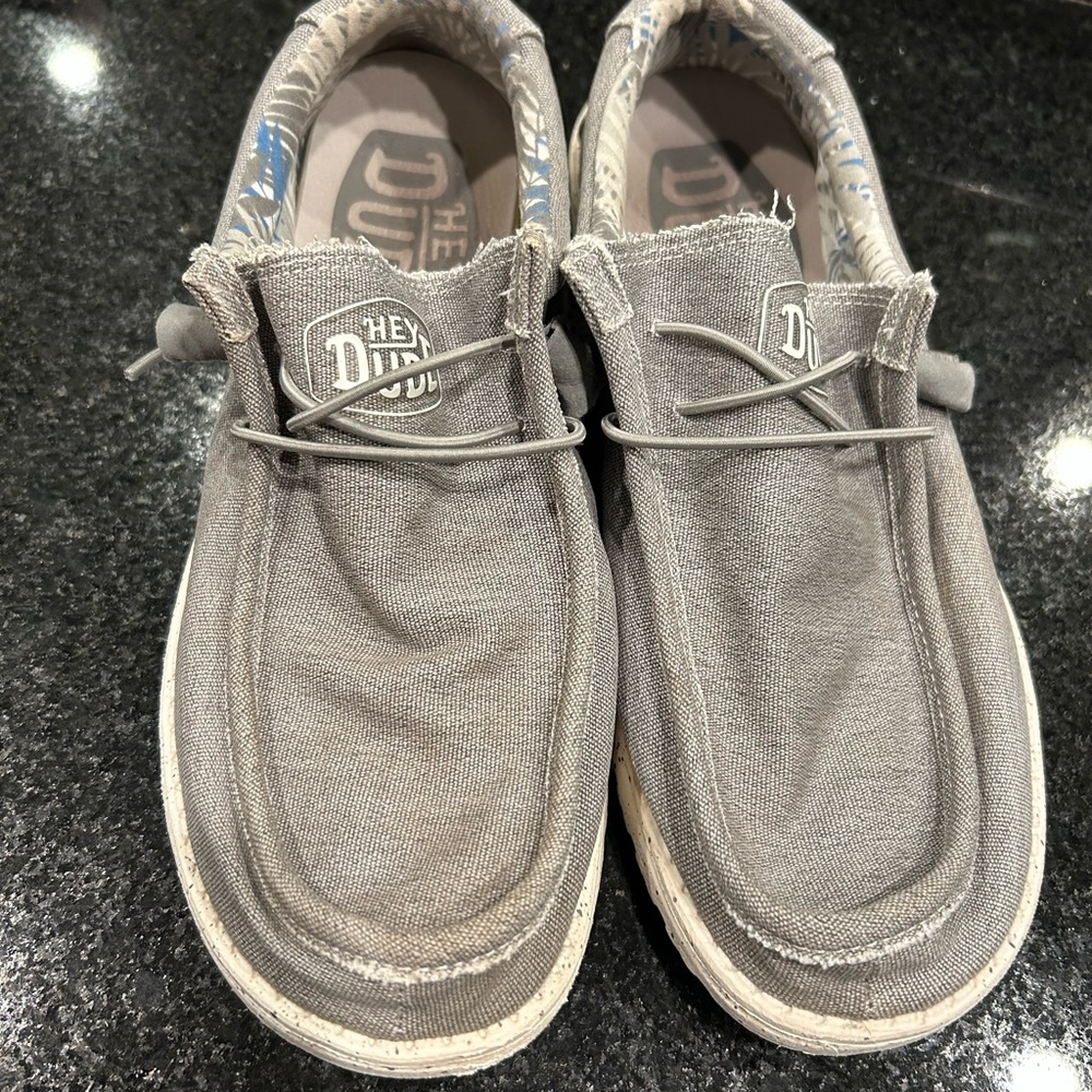Hey Dude Men's Light Gray Slip-On Loafers